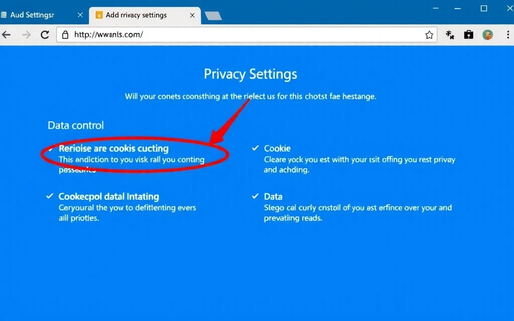 Configuración de privacidad en un navegador web