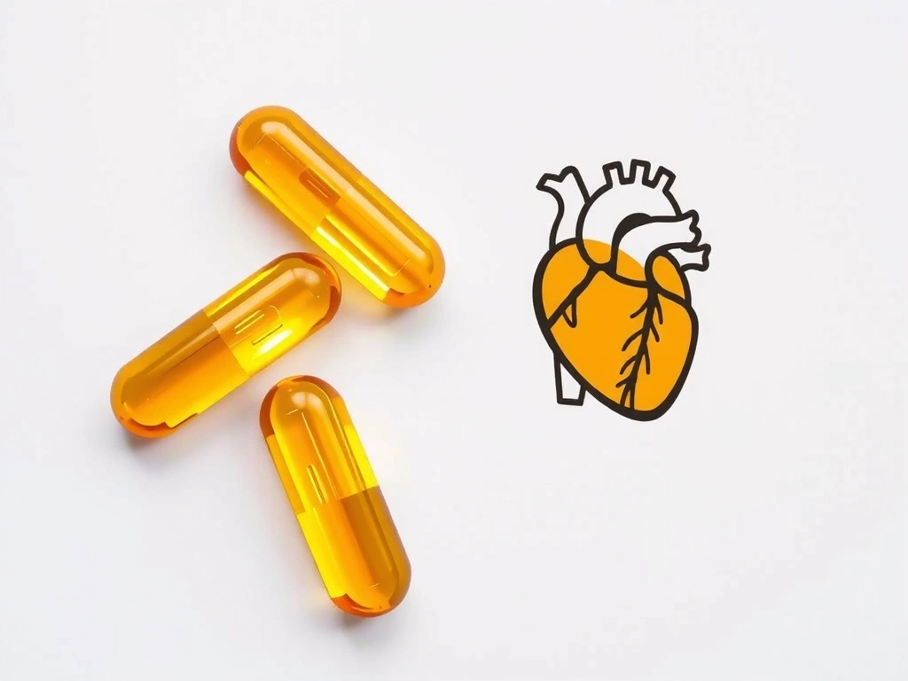 Cápsulas de Omega-3 y un corazón saludable